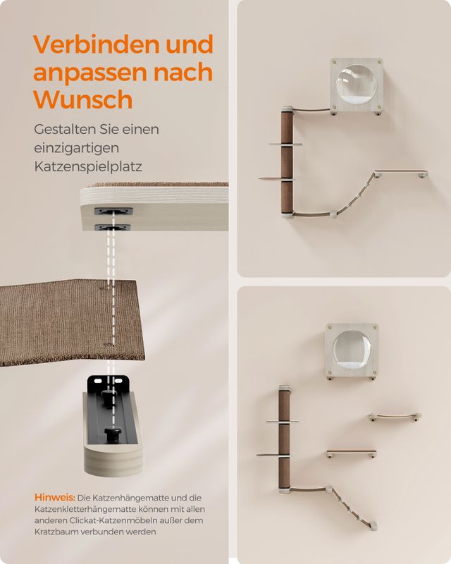 Songmics Clickat Oasis - Katzenmöbel Kletterwand 5er Set Exklusivangebot