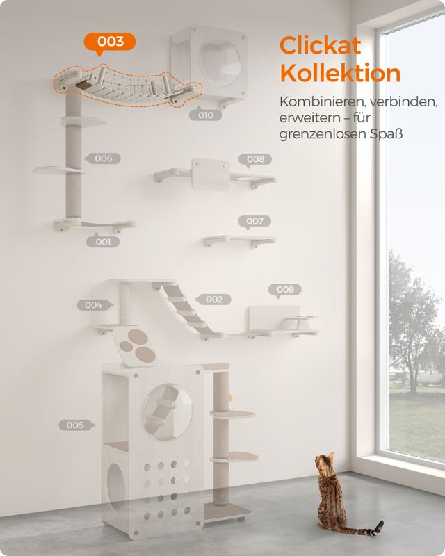 Songmics Clickat Kollektion - Nr. 003 Katzenbrücke zur Wandmontage Black Friday