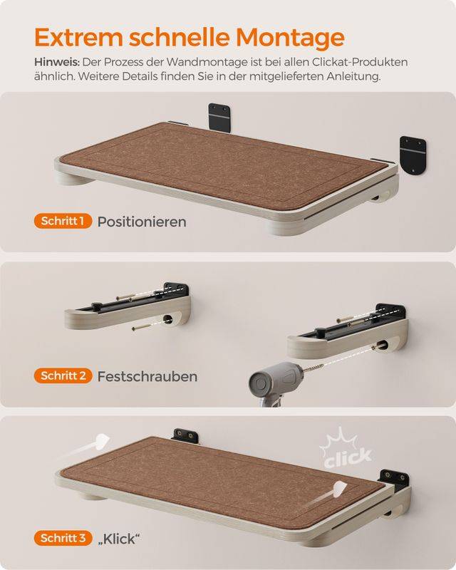 Songmics Clickat Kollektion - Nr. 003 Katzenbrücke zur Wandmontage Black Friday
