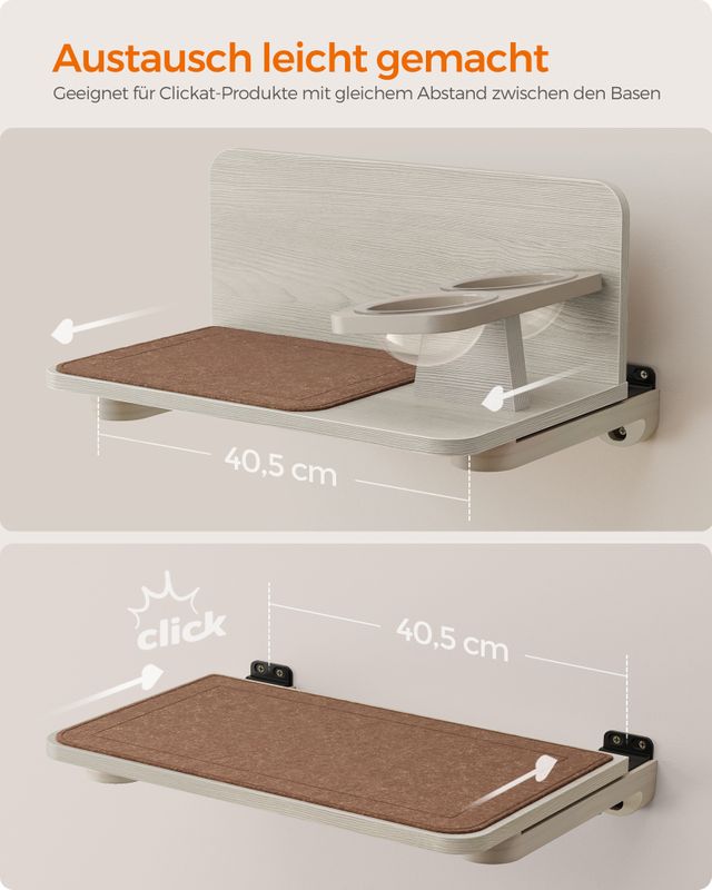 Songmics Clickat Kollektion - Nr. 009 Katzenfutterstation zur Wandmontage Cyber Monday