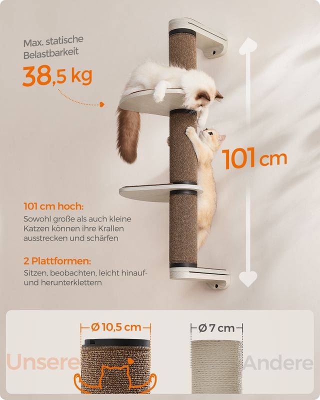 Songmics Clickat Kollektion - Nr. 006 Kratzsäule zur Wandmontage Weihnachtsangebot