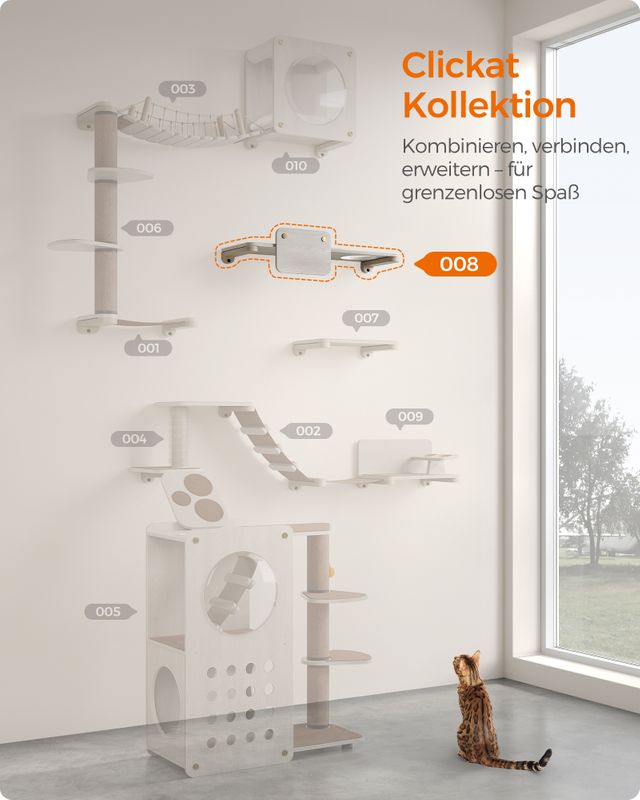 Songmics Clickat Kollektion - Nr. 008 Großes Katzenbrett zur Wandmontage Muttertagsangebot