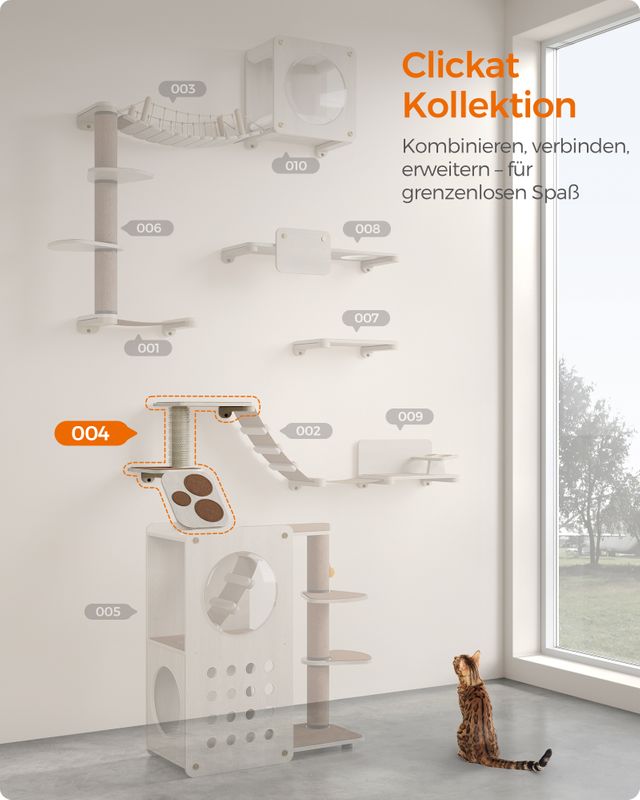 Songmics Clickat Kollektion - Nr. 004 Katzentreppe zur Wandmontage Vatertagsangebot