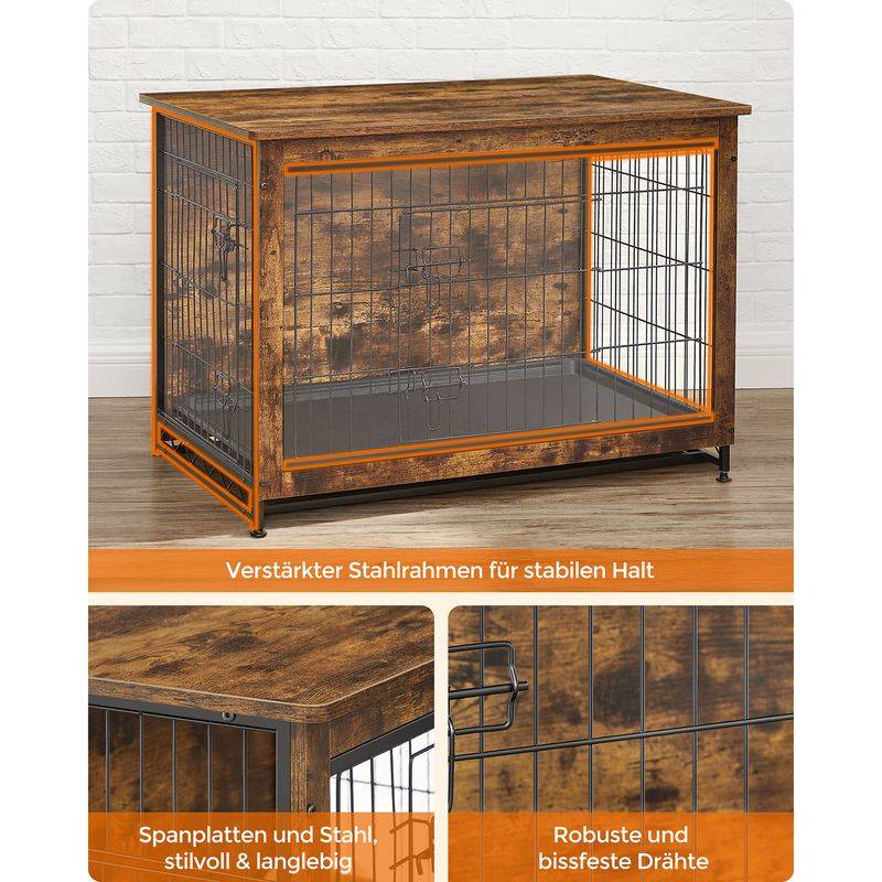 Songmics Feandrea Hundekäfig hochbelastbar für Zuhause mit herausnehmbarem Tablett Heißer Verkauf