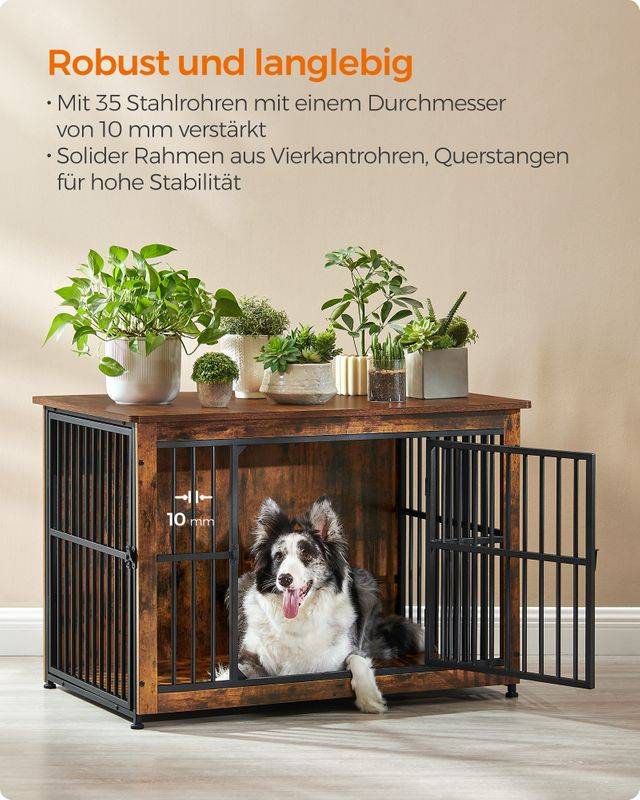 Songmics Feandrea Hundekäfig bis zu 32 kg mit 2 Türen Neueste Mode
