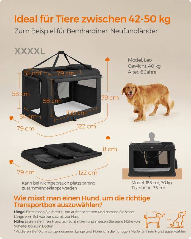 Songmics Feandrea Hundebox mit Griffen aus Metallrahmen schwarz Blitzangebot