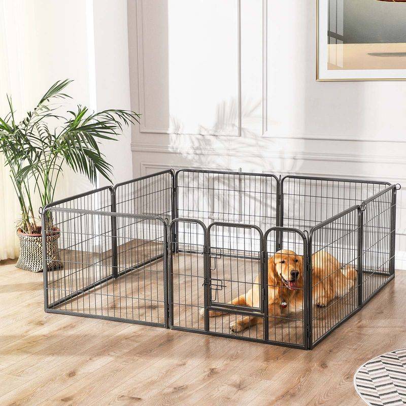 Songmics Feandrea Tierlaufstall mit Absperrgitter, 8-eckig Saisonale Angebote