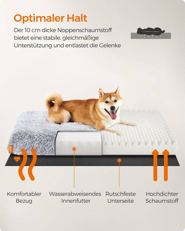 Songmics Feandrea Hundebett mit Noppenschaumstoff gepolstert Begrenzte Freigabe