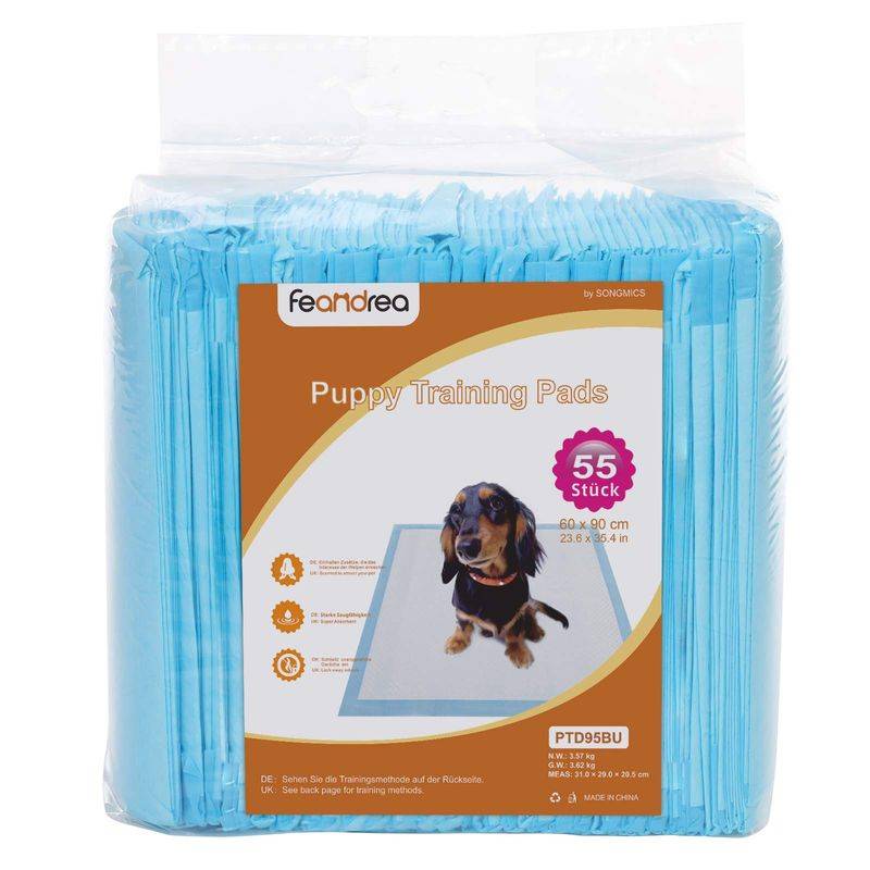 Songmics Feandrea Welpen-Hygienepads 60 x 90 cm 55 Stk 50% Rabatt mit kostenlosem Versand