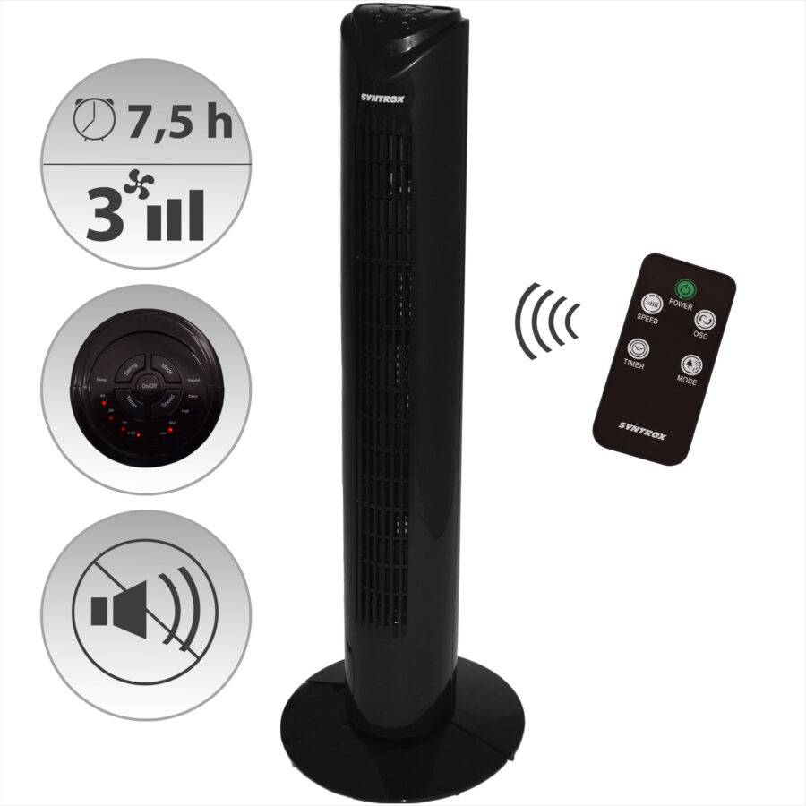 Syntrox Germany Oszillierender Turmventilator Spruzzio Tower Fan Standventilator