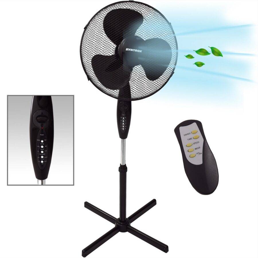 Syntrox Germany Ventilator mit Oszillation Glittera Standventilator Bodenventilator