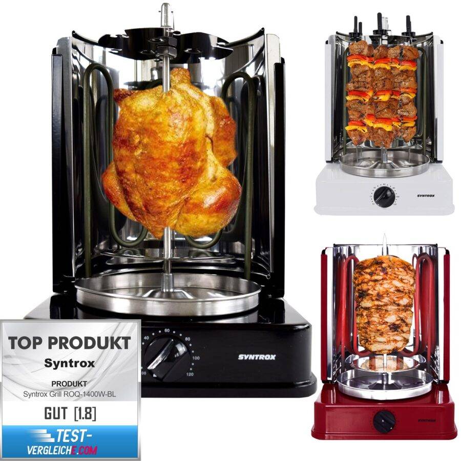 Syntrox Germany Gyrosgrill Zirkulon Fischgrill Schaschlikgrill Dönergrill Hähnchengrill