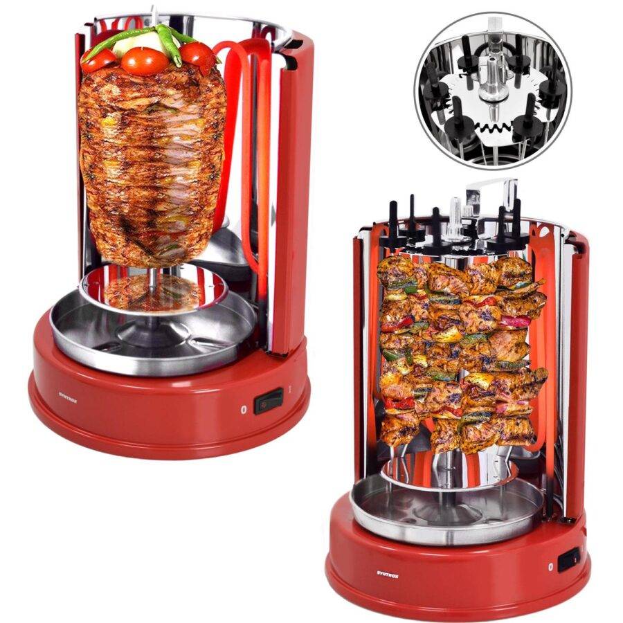 Syntrox Germany Hähnchengriller Aragon Döner Grill für Zuhause Gyrosgrill Rotisserie