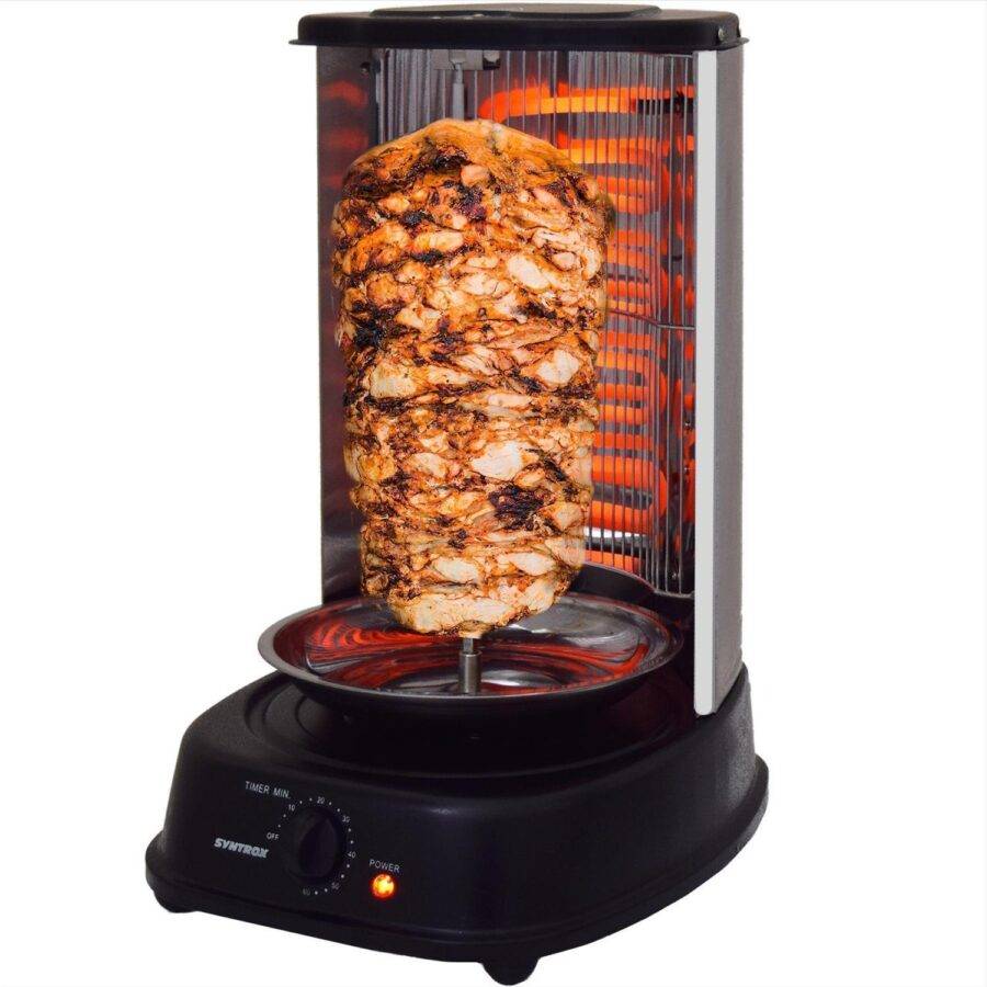 Syntrox Germany Schaschlikgrill Plumos Rotisserie Hähnchengrill Gyrosgrill Dönergrill