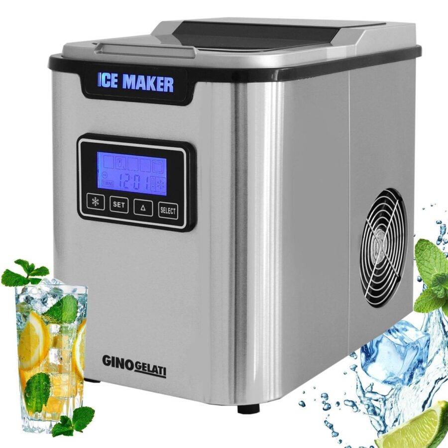 Syntrox Germany Edelstahl kleine Eiswürfelmaschine Gastro Silonax Eiswürfelbereiter