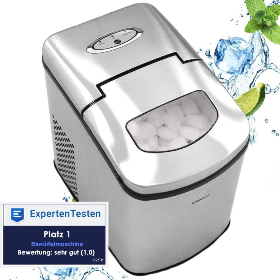 Syntrox Germany Edelstahl kleine Eiswürfelmaschine Gastro Tremad Eiswürfelbereiter