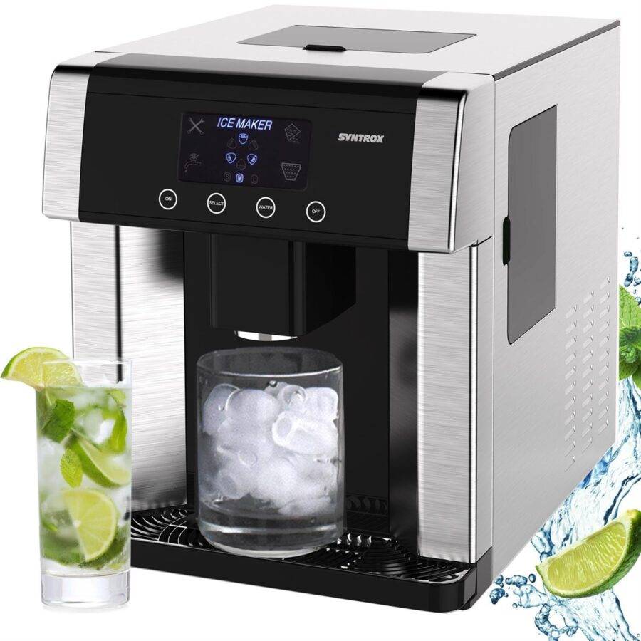 Syntrox Germany Eiswürfelmaschine Eiswürfelbereiter Eiswasser Edelstahl Bolavi
