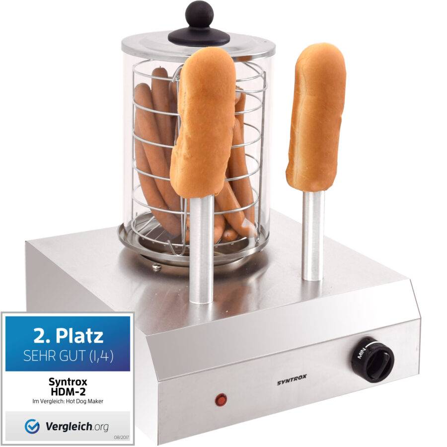 Syntrox Germany 2er Hot Dog Maker Divalo Würstchenwärmer Bockwurstwärmer