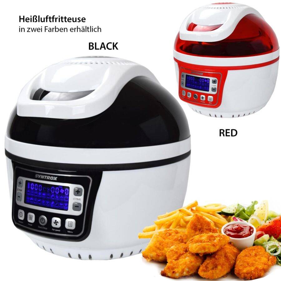 Syntrox Germany Heißluftfritteuse XXL Fligar Heissluftofen Airfryer ohne Fett